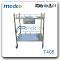 Trolley d&#39;hôpital en acier inoxydable T405